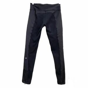 Lululemon Denim Black Pant Ankle Zipper Riding Pockets Slim Leggings Minimalist